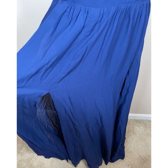 Reformation Andee Halterneck Open Back Navy Blue Maxi Dress Size 10 - Picture 6 of 9